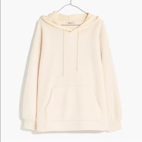 Madewell Resourced Fleece Bubble Sleeve Sherpa Hooded Sweatshirt XS - Picture 1 of 12